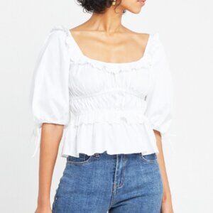 kourt cotton peasant blouse (XS, white)